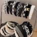 Black And White Matching Plaid Woven Headband Autumn And Winter High Skull Top Wide Edge Headband Ins Fashion High-End Hair Accessories