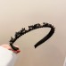 Black And White Matching Plaid Woven Headband Autumn And Winter High Skull Top Wide Edge Headband Ins Fashion High-End Hair Accessories