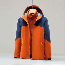 Outdoor Rush Suit Men's And Women's Plush Thickened 3 In 1 Ski Suit Wind Proof Fleece Coat Mountaineering Suit