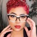Panda Black And White Flat Lens New Blue Light Proof Cat Eye Rivet Eye Frame Ins Vintage Glasses Trend