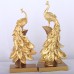 Decoration Resin Crafts Creativity Fashion Golden Blue Peacock Decoration Wine Cabinet Living Room Home Decoration Gift