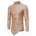 New Personalized Irregular Hem Design Men's Casual Long Sleeve Dark Textured Shirt European Size ZT-CS16