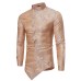 New Personalized Irregular Hem Design Men's Casual Long Sleeve Dark Textured Shirt European Size ZT-CS16