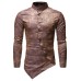 New Personalized Irregular Hem Design Men's Casual Long Sleeve Dark Textured Shirt European Size ZT-CS16