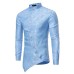 New Personalized Irregular Hem Design Men's Casual Long Sleeve Dark Textured Shirt European Size ZT-CS16