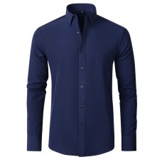 Four Sided Stretch Iron Free Men's Long Sleeve Shirt Mercerized Vertical Sense European Men's Shirt Four Sided Stretch Iron Free Men's Long Sleeve Shirt Mercerized Vertical Sense European Men's Shirt