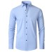 Four Sided Stretch Iron Free Men's Long Sleeve Shirt Mercerized Vertical Sense European Men's Shirt