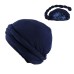 Men's Double Layer Headband Hat With Satin Lining And Pigtail Hat