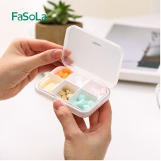 FaSoLa Simple Mini Six-Compartment Pill Box Sealed Moisture-Proof Compartmentalized Pills With Storage Box