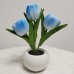 LED Tulip Flower Pot Light Pink Tulip Simulation Flower Pot Ceramic Led Ambient Night Light Decorative Ornaments