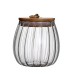 Large Capacity Glass Tea Jar Bamboo Sealed Storage Jar Household Simple Transparent Storage Bottle Kitchen Supplies