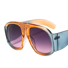 Ins Large Frame Sunglasses Womens Fashion Street Shoot Round Show Individualized Contrast Color Sunglasses Ins Large Frame Sunglasses Womens Fashion Street Shoot Round Show Individualized Contrast Color Sunglasses