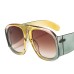 Ins Large Frame Sunglasses Womens Fashion Street Shoot Round Show Individualized Contrast Color Sunglasses