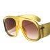 Ins Large Frame Sunglasses Womens Fashion Street Shoot Round Show Individualized Contrast Color Sunglasses