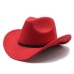Western United States Denim Hat Felt Hat Mens And Womens Horse Riding Hat Curled Imitation Wool Jazz Hat Denim Hat