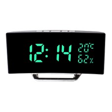 Curved screen LED clock with temperature and humidity display multi-function clock