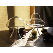 Creative Decorative Glass Crafts Cute Mushroom Shaped Glass Vase Aquatic Plant Flower Ware