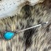 Hair Accessories Vintage Turquoise Alloy Flower Ethnic Style Western Head Clip Simple Straight Clip