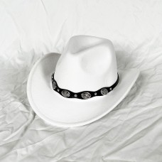 Punk Style Cowboy Top Hat Autumn And Winter Woolen Felt Hat Mens and Womens Jazz Hat British Style Metal Belt Vintage Top Hat Punk Style Cowboy Top Hat Autumn And Winter Woolen Felt Hat Mens and Womens Jazz Hat British Style Metal Belt Vintage Top Hat
