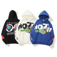 European and American Style Kanye Kanye Male And Female Graffiti Cartoon Printed Hoodie With Plush Jacket