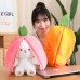 Kawaii Fruit Transfigured Bunny Plush Toy Cute Carrot Strawberry Turn Into Rabbit Plush Toy Kids Birthday Christmas Gift Muppet