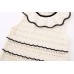European and American New Fashion Small Fresh Round Neck Sleeveless Lace Ruffle Knitted Top For Women