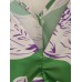 European and American New Fashion Elegant V neck Half Sleeve Green Printed Loose Dress for Women
