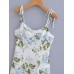European and American New Fashion Bra Collar Shoulder Lace up Print High Waist Strap Dress for Women