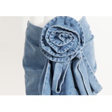 New Denim Short Skirt 3D Three Dimensional Rose Pendant Long Patch High Waist Wrap Hip Mini Denim Skirt