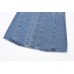 New European and American Style Denim Fashion Midi Suspender Dress