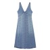 New European and American Style Denim Fashion Midi Suspender Dress