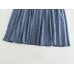 New European and American Feng Shui Printed Small Orchid Pleated Waist Sleeveless Dress