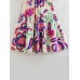 New European and American Style Printed Poplin Hollowed Out Twisted Dress