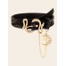 Snake buckle jacquard velvet women belt chain elegant and luxurious accessories