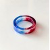 Ice and Flame Halo Stained Crystal Resin Punk Exclusive Couple Ring for Men and Women