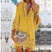 New Women's Fashion Sweet Ladies Dress Long Sleeve Dress Fringe Dress