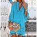 New Women's Fashion Sweet Ladies Dress Long Sleeve Dress Fringe Dress