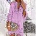 New Women's Fashion Sweet Ladies Dress Long Sleeve Dress Fringe Dress