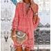 New Women's Fashion Sweet Ladies Dress Long Sleeve Dress Fringe Dress