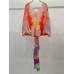 Batwing Sleeve Printed Pleated Dress V Neck Loose High Waist Elegant Dresses For Women New Spring Clothing