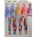 Batwing Sleeve Printed Pleated Dress V Neck Loose High Waist Elegant Dresses For Women New Spring Clothing