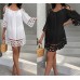 European And American Bamboo Knot Lace Beach Cover Up Sexy Hollow Out One Line Neck Vacation Sun Protection Swimsuit Cover Up