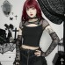 Dark trendsetter slim fitting and versatile mesh patchwork short sleeved top for women