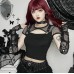Dark trendsetter slim fitting and versatile mesh patchwork short sleeved top for women