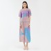 Summer Women's Color Contrast Top Fashion Suit Loose Casual Skirt Pleated Two-Piece Women's