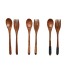 Japanese Nanmu Winding Spoon and Fork Set Wooden Coffee Stirring Spoon Wooden Spoon and Fork Japanese Nanmu Winding Spoon and Fork Set Wooden Coffee Stirring Spoon Wooden Spoon and Fork