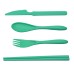 Plastic Tableware, Pp Knife, Fork, Spoon, Chopsticks Set, Food Grade Material, Green Children'S Knife And Fork Set Combination