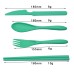 Plastic Tableware, Pp Knife, Fork, Spoon, Chopsticks Set, Food Grade Material, Green Children'S Knife And Fork Set Combination