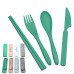 Plastic Tableware, Pp Knife, Fork, Spoon, Chopsticks Set, Food Grade Material, Green Children'S Knife And Fork Set Combination