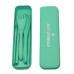 Plastic Tableware, Pp Knife, Fork, Spoon, Chopsticks Set, Food Grade Material, Green Children'S Knife And Fork Set Combination